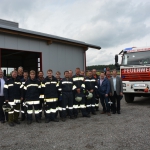 FF Großweißenbach mit Übungsleitung; Bürgermeister und Grundstücksbesitzer.JPG